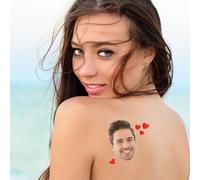 Personalised Face Photo, Custom Temporary Tattoos, 12 PCS Personalised Temporary Tattoos Personalized Customized Alien Tattoo Stickers, Fake Tattoos, Custom Tattoo Stickers With Logo Hearts Gift