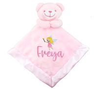 Personalised Fairy 3D Teddy Pink and White Comforter Baby Blanket Gift (Pink)