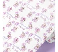 Personalised Fairy Wrapping Paper - Pink & Purple Fairy Birthday Gift Wrap Any Name Any Age (3mt)