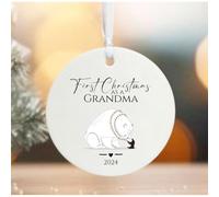 Personalised Family 1st Christmas Bauble Gift, Gift For Grandma, Hanging Tree Decoration, Custom Porcelain Keepsake, Bauble Gift for Her