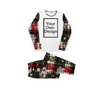 Personalised Family Christmas Pyjamas Customised Matching Christmas Pajamas Custom Pyjamas Set Create Your Own Custom Pjs Sets with Any Text And Photo Long-Lasting Printing