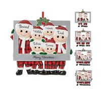 Personalised Family Christmas Tree Hanging Decor, Family of 2/3/4/5/6, Custom Names Christmas Tree Hanging Ornament, Personalised Family Xmas Tree Pendant Ornament with Names, Christmas Ornament Gifts