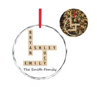 Personalised Family Crossword Christmas Ornament, Family Christmas Ornament 2024, Family Names Puzzle Ornament, Crossword Puzzle Name Ornament, Custom Scrabble Ornament for Christmas Tree