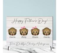 Personalised Family Daddy's Funny Novelty Father's Day Sign Gift - Great UK Gift Idea for Dad, Daddy, Father Grandad Step Dad- Customisable with Names (4 Children, Mdf Wood A5 21cm x 15cm)