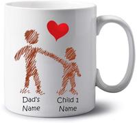 Personalised Family Gifts Jumbo 20oz Mug Family Portrait Extra Large Tea Coffee Mug Birthday Christmas Fathers Day Gift Dad Daddy Grandad Gift Mug (Dad with 1 Kid)