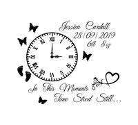 Personalised Family in This Moments Time Stood Still Clock Wall Sticker Decal Heart Flora Vinyl Baby Nursery Kids Extra Large - 70x87cm