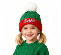 Personalised Family Matching Santa Hat, Mother & Kids Knit Cap, Custom Embroidered Text/Name, Winter Warmer Knit Cap for Family