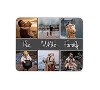 Personalised Family Name Photo Mouse Mat Mouse Pad Surname Home Office Gift For Mum Dad Father's Day Collage Desk Accessories Custom Picture Gaming Rectangle Mousemat Mousepad Novelty Present
