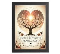 Personalised Family Name Tree Print | Option To Frame In Sizes A5, A4 and A3. A Gift For Special Mum On Mother's Day, Mother, Nanny, Grandad, Daddy, Gift For Dad On Father's Day, Birthday, Christmas