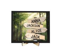 Personalised Family Names & Birth Date Street Sign,Custom Dad Gift Intersection Plaque with Kids Names Home Decor Fathers Day Birthday Gifts for Daddy Papa from Daughter Son Wife