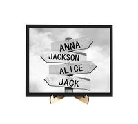 Personalised Family Names & Birth Date Street Sign,Custom Dad Gift Intersection Plaque with Kids Names Home Decor Fathers Day Birthday Gifts for Daddy Papa from Daughter Son Wife