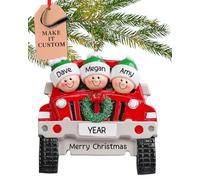 Personalised Family of 3 Ornament 2025 - Fast & Free 24h Customisation - Car Christmas Ornaments for Tree - Custom Gift Wrapped SUV Keepsake for Three Persons