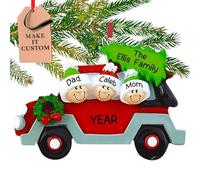 Personalised Family of 3 Ornament 2025 - Fast & Free 24h Customisation - Car Christmas Ornaments for Tree - Custom Gift Wrapped Festive Holiday Keepsake for Three Persons