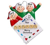 Personalised Family Of 3 Ornament 2025 - Fast & Free 24h Customisation - Game Night Christmas Ornaments for Tree - Custom Gift Wrapped Board Game Keepsake for Three Persons