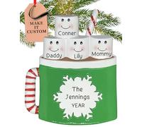 Personalised Family of 4 Ornament 2025 - Fast & Free 24h Customisation - Mug Christmas Ornaments for Tree - Custom Gift Wrapped Hot Cocoa Keepsake for Four Persons