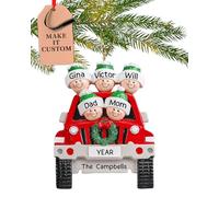 Personalised Family of 5 Ornament 2025 - Fast & Free 24h Customisation - Car Christmas Ornaments for Tree - Custom Gift Wrapped SUV Keepsake for Five Persons