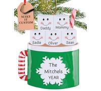 Personalised Family of 5 Ornament 2025 - Fast & Free 24h Customisation - Mug Christmas Ornaments for Tree - Custom Gift Wrapped Hot Cocoa Keepsake for Five Persons