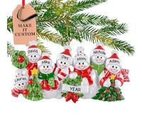 Personalised Family of 7 Ornament 2025 - Fast & Free 24h Customisation - Christmas Ornaments for Tree - Custom Gift Wrapped Snowman Keepsake for Seven Persons