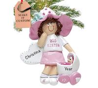 Personalised Family Ornament 2025 - Fast & Free 24h Customisation - Kids Christmas Ornaments for Tree - Custom Gift Wrapped Big Sister Keepsake for Girls, Boys
