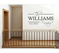 Personalised Family Wall Art Quote & Date Modern Wall Sticker Decal Transfer Black X-Large 89cm x 57cm 25