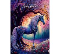 Personalised Fantasy Unicorn Greeting Card (Birthday, Mothers Day, Fathers Day, Christmas, Blank) - Custom Card for Him Her Male Female Family Kids