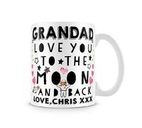 Personalised Father Day Themed Grandad I Love You to The Moon and Back 11 oz Mug-Birthday-Christmas_Valentines Custom Gift Idea.
