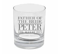 Personalised Father Of The Bride Glass Engraved Whisky Glass Tumbler Customised Father Of The Bride Whiskey Glass Wedding Favours Gift Personalised Father Of The Bride Whisky Glass Wedding Favours