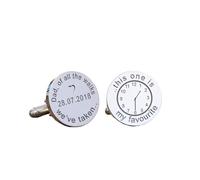 Personalised Father of the Bride Silver Finish Wedding Cufflink of all the walks
