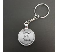 Personalised Father of The Groom Wedding Day Pendant On A Split Ring Keyring Ideal Marriage Wedding Favour Gift N388