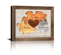 Personalised Fathers Day Canvas Prints Gifts with Your Kid's Names, Custom Father's Day Birthday Christmas Gifts for Dad Grandpa from Son Daughter Wife Grandkids - Personalised Father's Day Gift