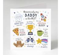 Personalised Father's Day Card for Dad, Grandad, All About My Daddy With Envelope A4,A5,A6 (ABOUT DAD)