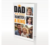 Personalised Fathers Day Card Gifts For Dad From Daughter & Son Custom Photo Design With Envelope Presents For Daddy, Grandad - A4, A5, A6 (Dad King)