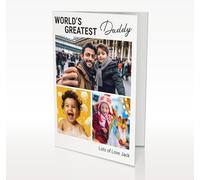 Personalised Fathers Day Card Gifts For Dad From Daughter & Son Custom Photo Design With Envelope Presents For Daddy, Grandad - A4, A5, A6 (Greatest Dad)