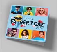 Personalised Fathers Day Card Gifts For Dad From Daughter & Son Custom Photo Design With Envelope Presents For Daddy, Grandad - A4, A5, A6 (Dad Emoji)