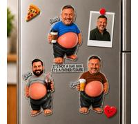 Personalised Father's Day Face Squishy Belly Fridge Magnet - Custom Photo & Text Funny Poke Dad Bod Acrylic Magnet - Fathers Day/Birthday Gift for Dad Husband Grandpa from Wife/Son/Daughter/Grandchild