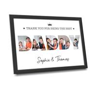 Personalised Father's Day Prints & Framed With DAD Pictures Inside The Letters Gifts For Dad, Grandfather, Birthday, Christmas, Fathers Day Unique Gift (Daddy)