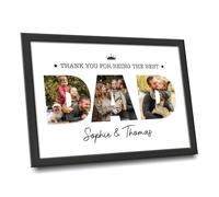 Personalised Father's Day Prints & Framed With DAD Pictures Inside The Letters Gifts For Dad, Grandfather, Birthday, Christmas, Fathers Day Unique Gift (Dad)
