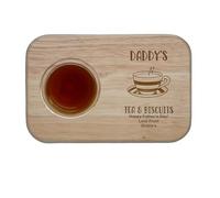 Personalised Father's Day Tea & Biscuit Board, Daddy's Tea in Bed, Gift, Coffee & Biscuit Board (Cup of Tea)
