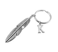 Personalised Feather Keychain, Any Initial, Bird Lover, Angel Feather, Memorial Keyring, Psychic Bag Charm, Wiccan, Humanist Keychain