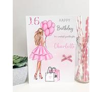 Personalised Female Birthday Card Daughter Granddaughter Niece Aunt Mum Sister 16 18 21 30 40 50 (Large A5, Blonde Hair)