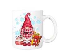 Personalised Female Christmas Gonk Mug - Cute Gnome Hot Chocolate Cup, Xmas Movie Watching Mug, Secret Santa Gift, Stocking Filler, Gonk Lover Present, Christmas Eve Box Idea (Design 2)
