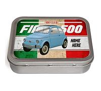 Personalised Fiat 500 Tobacco Tin Classic Car 2oz Baccy Tin Cigarette Rolling Smoking Birthday Gift CLP06