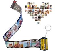Personalised Film Roll Photo Keychain Heart, Unique Personalized Memory Camera Picture, F3 Customised Gifts For Birthday Dad Friend Boyfriend Mom Men Lover Kid Anniversary Day Gift