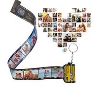 Personalised Film Roll Photo Keychain Heart, Unique Personalized Memory Camera Picture, F4 Customised Gifts For Birthday Dad Friend Boyfriend Mom Men Lover Kid Anniversary Day Gift