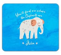 Personalised Find me Where the Elephants Are Mouse Mat Pad 24cm x 19cm