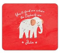 Personalised Find me Where the Elephants Are Mouse Mat Pad 24cm x 19cm