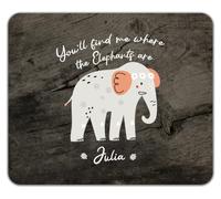 Personalised Find me Where the Elephants Are Mouse Mat Pad 24cm x 19cm