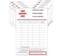 Personalised Fire Extinguisher Maintenance Record Stickers, Pack of 10, Ext Service Sticker, Log Record, Each 140mm by 90mm, Custom Made