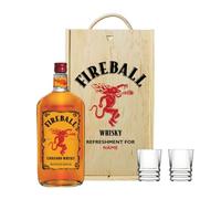 Personalised Fireball Cinnamon Whisky Gift Set with Shot Glasses - 70cl | 33% ABV | Custom Whisky Gift for Him or Her