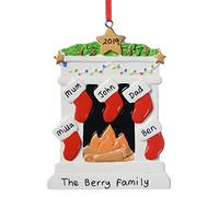 Personalised Fireplace Christmas Decoration Xmas Gift Idea Family Keepsake 2 3 4 5 6 names 9cm (5 stockings)